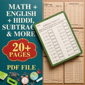 Class 1 Multi-Subject Worksheet Bundle (20+ Pages)