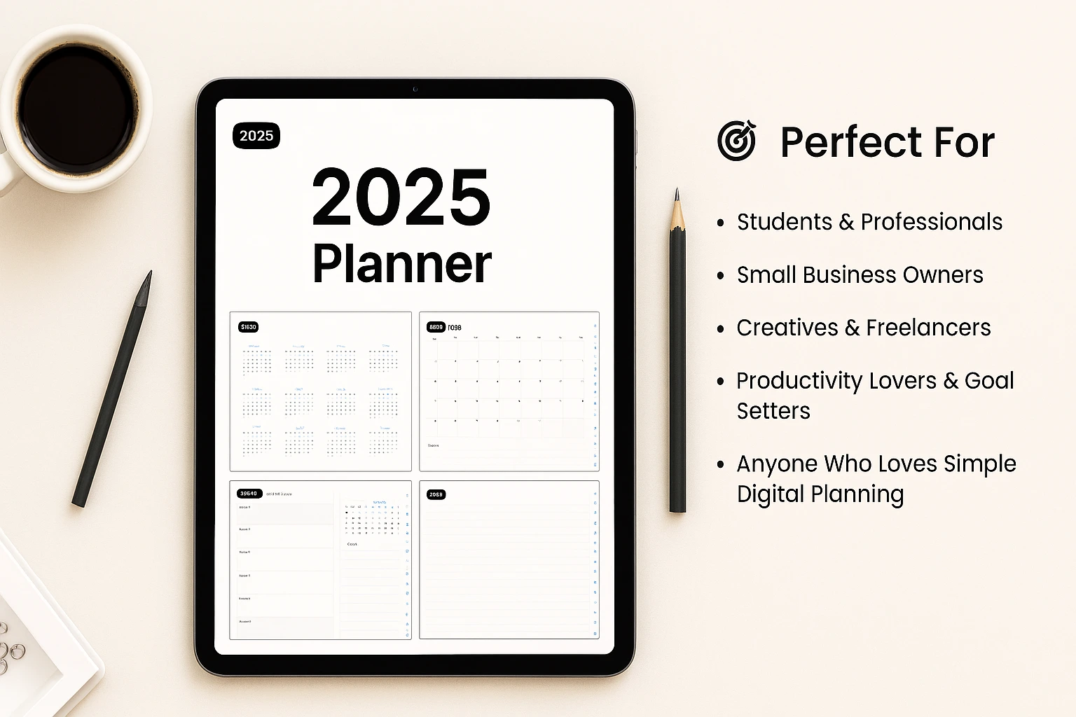 2025 Ultimate All-in-One Digital Planner (Minimalist Design) - Image 2